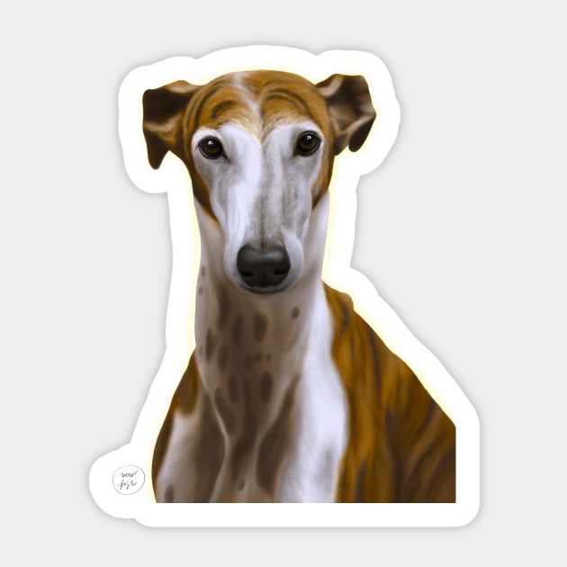 Sighthound painting Sticker by VEROfojt